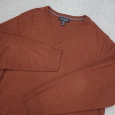 Jos A Bank Tailored Fit Merino Wool V Neck Sweater Men's XXL Rust Burgundy