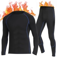 Thermal Underwear Set for Men Long Johns with Fleece Lined Base Layer for Wor...