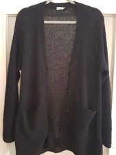 Filippa K Savanna Long Cardigan Gr. S M  Oversize schwarz RWS Mohair RWS Wool