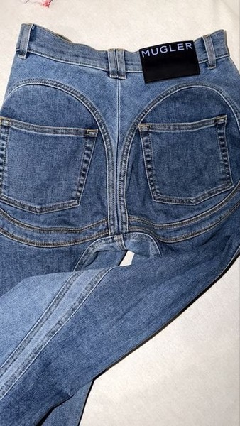 Men Mugler Jeans Navy Denim