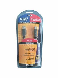 Belkin USB 2.0 Printer Cable 6 foot use for Mac or PC NEW SEALED