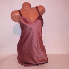 Victoria Secret Lingerie Chemise Slip XS Tan Shine Strap Satin Solid Bling New
