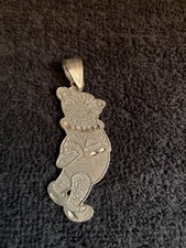 Large Winnie The Pooh Sterling Silver Pendant