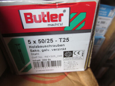 Marken Holzschrauben 5x50mm seko verzinkt 200Stück / ContPal6