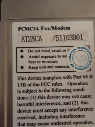 Prolink 1428c AT28CA V.34 PCMCIA Data/Fax Modem PC Card - 第 4/4 張圖片