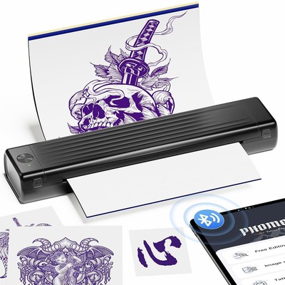 Tattoo Printer for Tattoo Beginners, Tattoo Kit with 10 Pcs Transfer Paper, ...