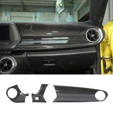 Carbon Fiber ABS Dashboard Center Console Panel Cover Trim For Chevy Camaro 16+