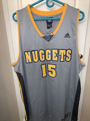 GRAY ADIDAS CARMELO ANTHONY DENVER NUGGETS BASKETBALL JERSEY MENS XL STITCHED