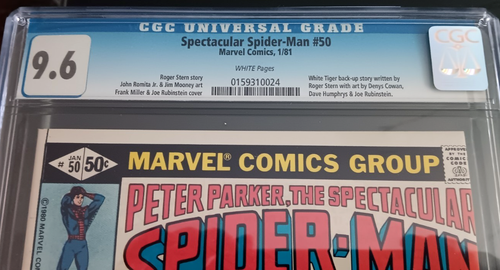 SPETTACOLARE SPIDERMAN #50 CGC 9.6 MILLER COVER - 1° White Tiger Back Up Story! - Foto 2 di 3