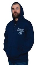 Harley-Davidson Men's Dusty Bar  Shield Zip-Up Hoodie Sweatshirt - Navy Blue