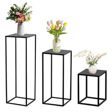 3 Pcs Column Vases Centerpieces Metal Flower Stand Geometric Centerpieces Vas...