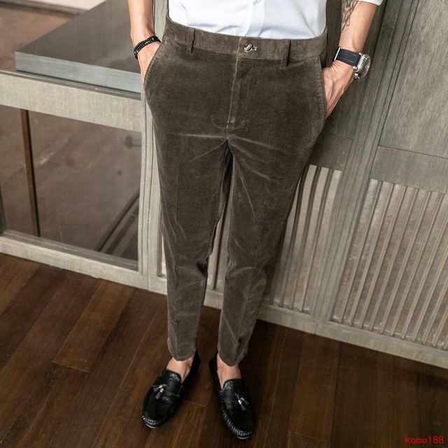 Mens Winter Fleece Lined Polar slim fit Classic Trousers Corduroy