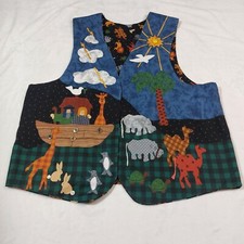 Noahs Ark Vintage Vest Handmade Handcrafted Reversible Grandma Core One Size