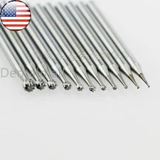 10 Pcs WAVE Dental Tungsten Carbide Burs Straight Handpiece Round Drills HP1 - 8