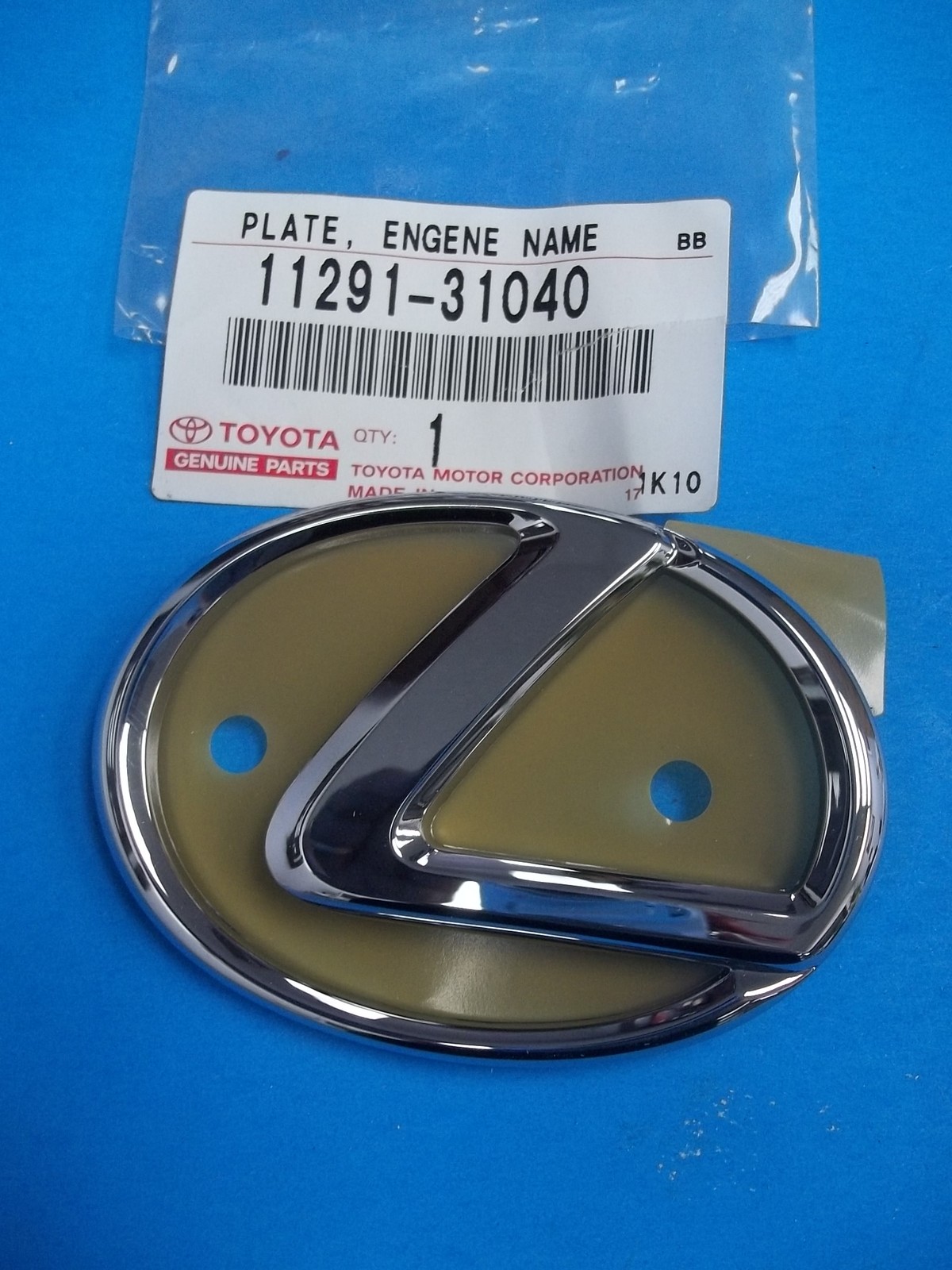 GENUINE LEXUS (2006-2021) MODELS ENGINE PLATE L EMBLEM 11291-31040  
