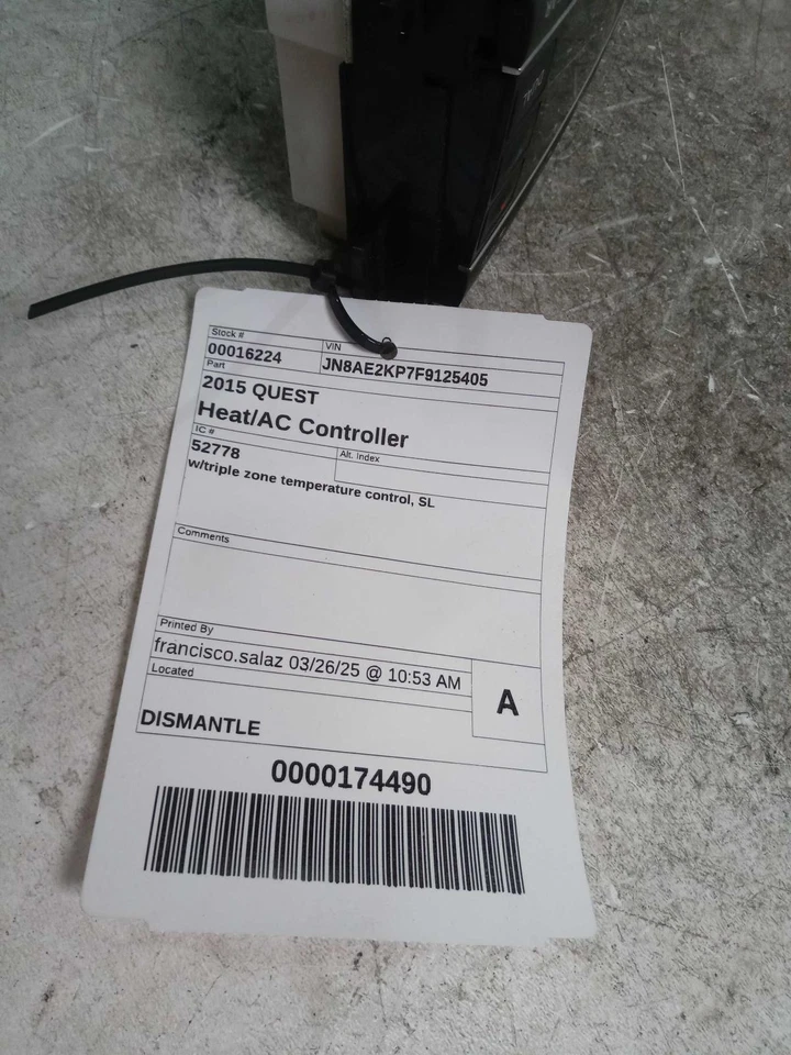 2015 Nissan Quest A/C Selector Switch OEM Silver 275001JA1A 145K Miles Foto 2 de 4