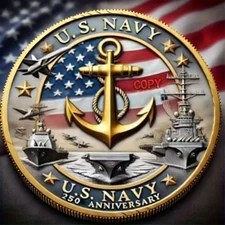 Navy 250 Anniversary Challenge Coin Military Collectable Armed Forces
