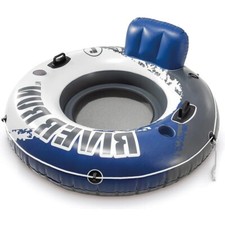 Ciambella Gonfiabile Fondo a Rete Ø 132cm Piscina Mare con Porta Bibite 825EU