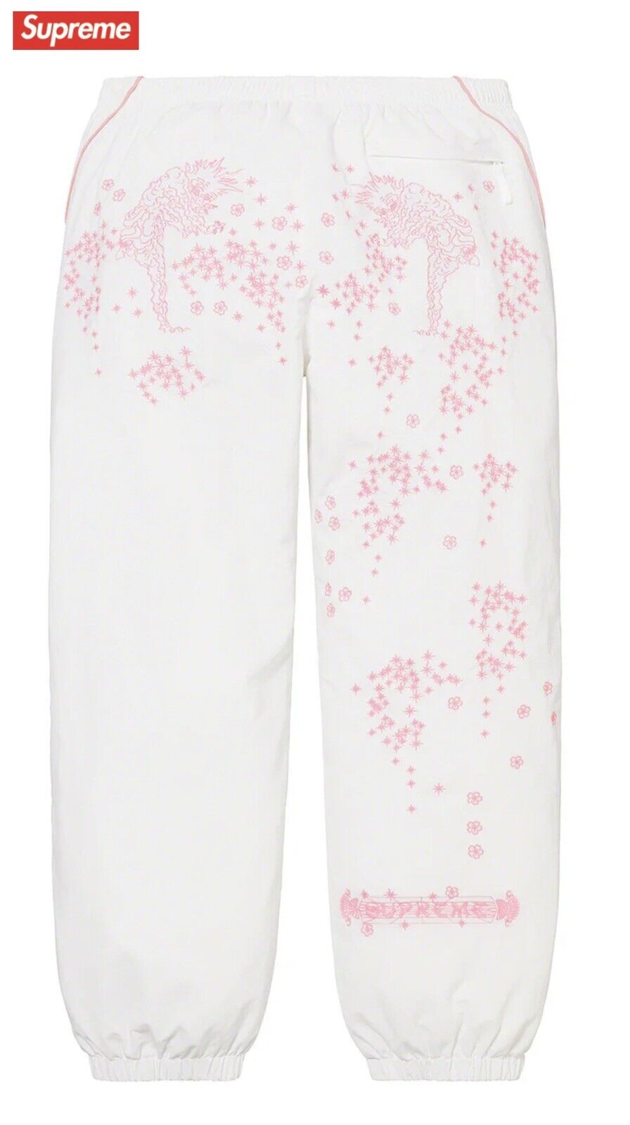 Supreme SS22 AOI Glow-in-the-Dark Track Pant White XXL SOLD OUT! RARE SIZE!
