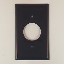 Black Round 1.40" 1-Gang Single Receptacle Outlet Wallplate Cover Cooper 5131BK