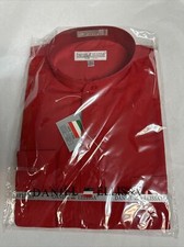 Daniel Ellissa Red Mandarin No Collar Collar Shirt DS3001C Men's 16.5 36/37 