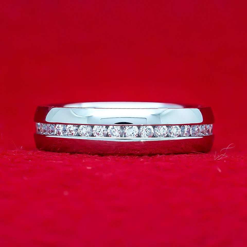 His & Hers 4 pcs Womens & Mens STAINLESS STEEL Engagement Wedding rings set new Foto 4 de 4