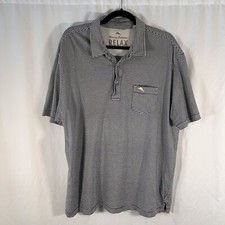 Tommy Bahama Relax Shirt Men's XL Blue White Striped Short Sleeve 100% Cotton