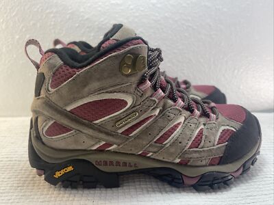 Merrell Women's Moab 2 Mid Waterproof Boulder/Blush Leather J06052 size 6