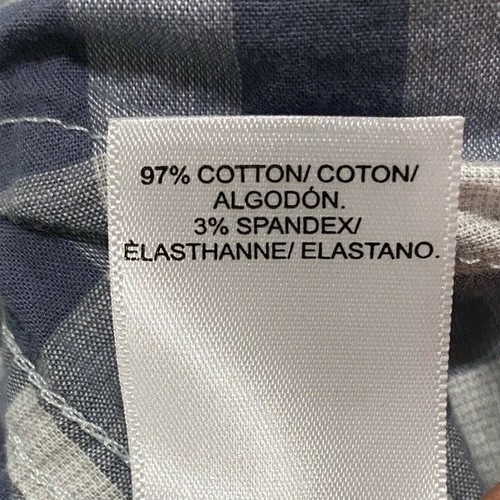 Lucky Brand Sat Elastizado Botones Mangas Cortas Azul Gris a Cuadros Para Hombre Talla Grande - Imagen 9 de 10