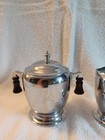 Vintage Art Deco Chrome Sugar & Creamer  Bakelite Handles Shiny! — photo 2
