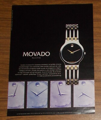 Seltene Werbung vintage MOVADO ESPERANZA Uhr - the art of time 2002