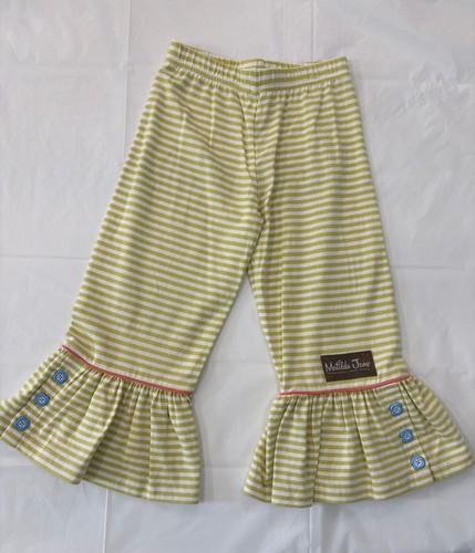 EUC Matilda Jane Kids Girls Library Book Ruffles Wide Leg Stripped Pants Size 4 - Picture 2 of 7