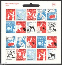 Netherland 2015  christmas  dear bear fox rabbit bird   sheetlet mnh/postfris us