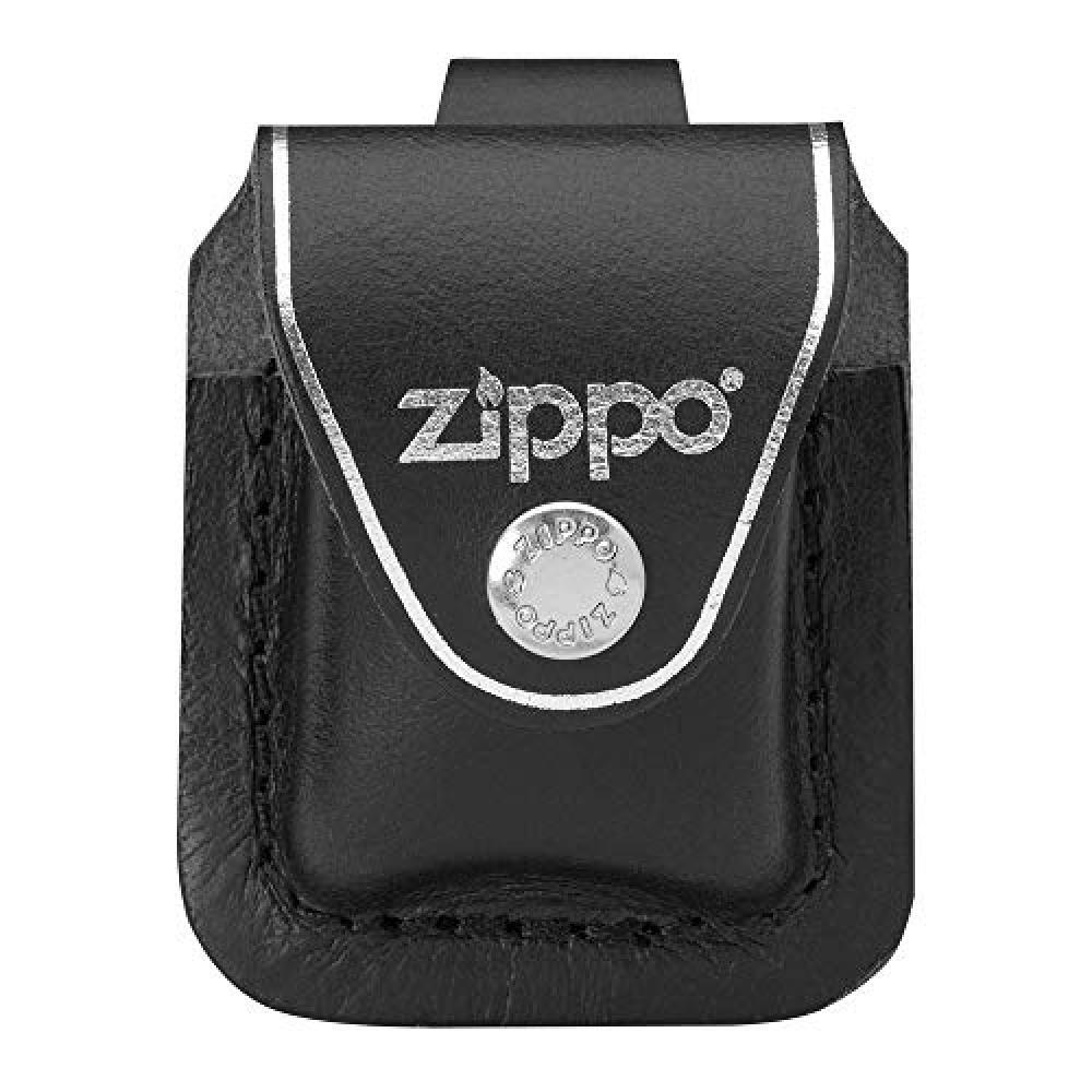 (TG. Taglia unica) Zippo Lighter, Leather, Black, One Size - NUOVO