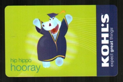 KOHL'S Hip Hippo Hooray, Graduation ( 2009 ) Gift Card ( $0 )