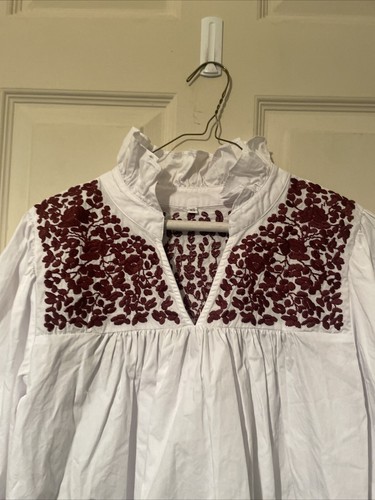 Spirit Dress Boutique Mexican Embroidered White & Maroon Tailgater - Picture 5 of 16