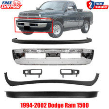 Front Bumper Chrome Kit & Fog Light Trim Set For 1994-2002 Dodge Ram 1500