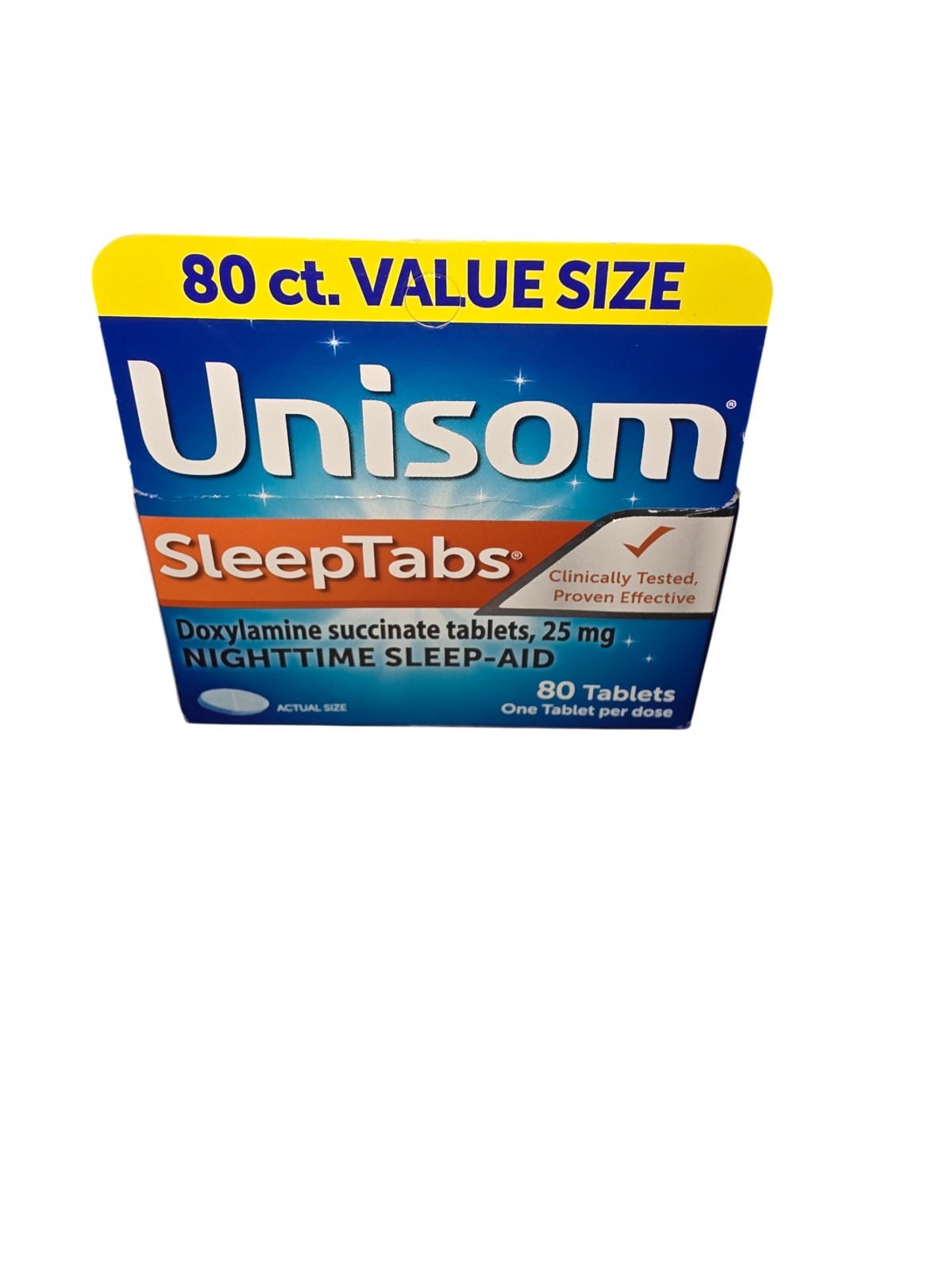 Unisom Sleeptabs Nighttime Sleep Aid 25 Mg Doxylamine | 80 Tablets | Value Size