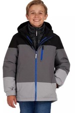 Zeroxposur Boys Size 10/12 Supernova 3 In 1 Jacket Zip Up Coat With Hood Gray
