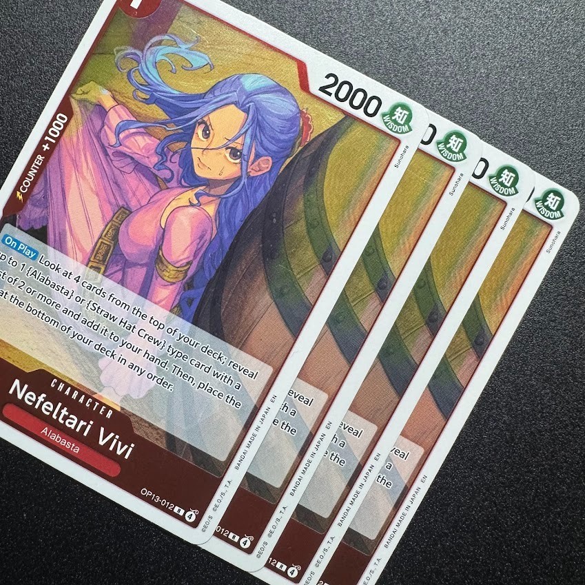 4x Nefeltari Vivi OP13-012 R - One Piece TCG English Playset NM