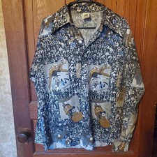 AS IS Disney Kennington  Mickey Mouse Goofy Sports Print Button Down Shirt Large