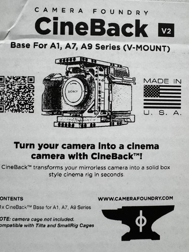 Camera Foundry CineBack for A1 II - V-Mount