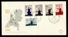 DR WHO 1963 NETHERLANDS FDC SUMMER WINDMILL SEMI POST COMBO R56150