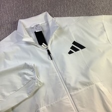 Adidas Z.N.E. WV TT Mens Track Jacket White Loose Fit UPF 50 Size L NWT