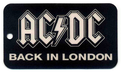 AC/DC BACK IN BLACK TOUR ACCESS ALL AREAS PASS PLASTIC KEYRING FOB . HELLS BELL