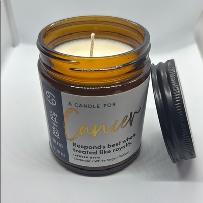 Cancer Zodiac Scented Candle 9oz Wax & Wit
