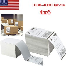 100-4000 4x6 Fanfold Direct Thermal Shipping Labels for Zebra Rollo Printer
