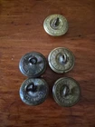 4 Civil War / Indian War Horstmann Buttons Brass  1 Steel & Johnson Brass