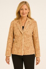 DONCASTER jacket blazer silk linen floral lightweight office career business M