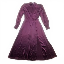 REFORMATION Silk Maxi Dress Women's 6 Burgundy Mock Neck Formal Cottagecore